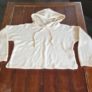 Banana Republic Cream Knit Hooded Sweater